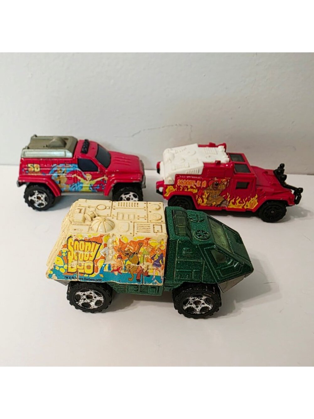 3 Vtg Matchbox Scooby-doo Die Cast Cars Hummer Armored Response 4x4 Trucks